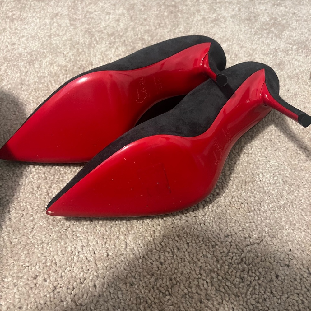 Christian Louboutin apostrophy pump grey suede 85 women’s size 37.5/ us size 7 - Picture 11 of 11